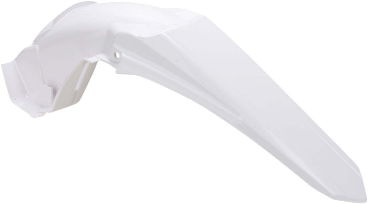 White Acerbis rear fender for motorcycles, designed as a durable body part with precise fit for optimal protection and style.