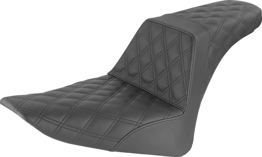 SADDLEMEN Step-Up Seat - Full Lattice Stitch - Black - FLS 812-26-175 - Howling Moto