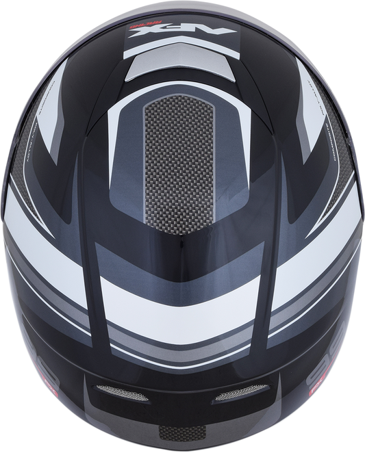 Bill's Exhausts AFX FX-99 recurve helmet in black and white, XL size, featuring a sleek design and aerodynamic shape.