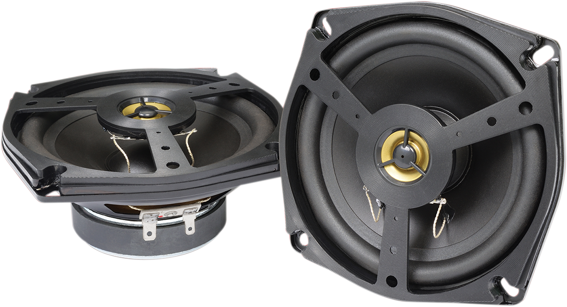 Show Chrome front speaker kit for Honda GL1800 motorcycle, featuring dual black speakers with mounting brackets.