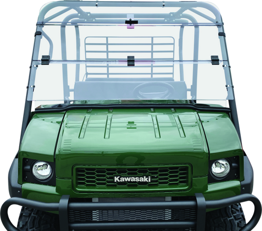 QuadBoss KAF620 Mule 4010 folding windshield for Kawasaki Mule 4010 4x4, clear protective windshield with foldable design