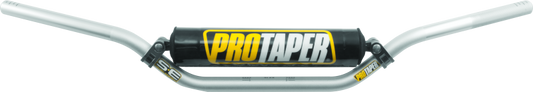 Silver ProTaper SE KX high handlebar for motocross bikes, showcasing the durable, lightweight aluminum construction.