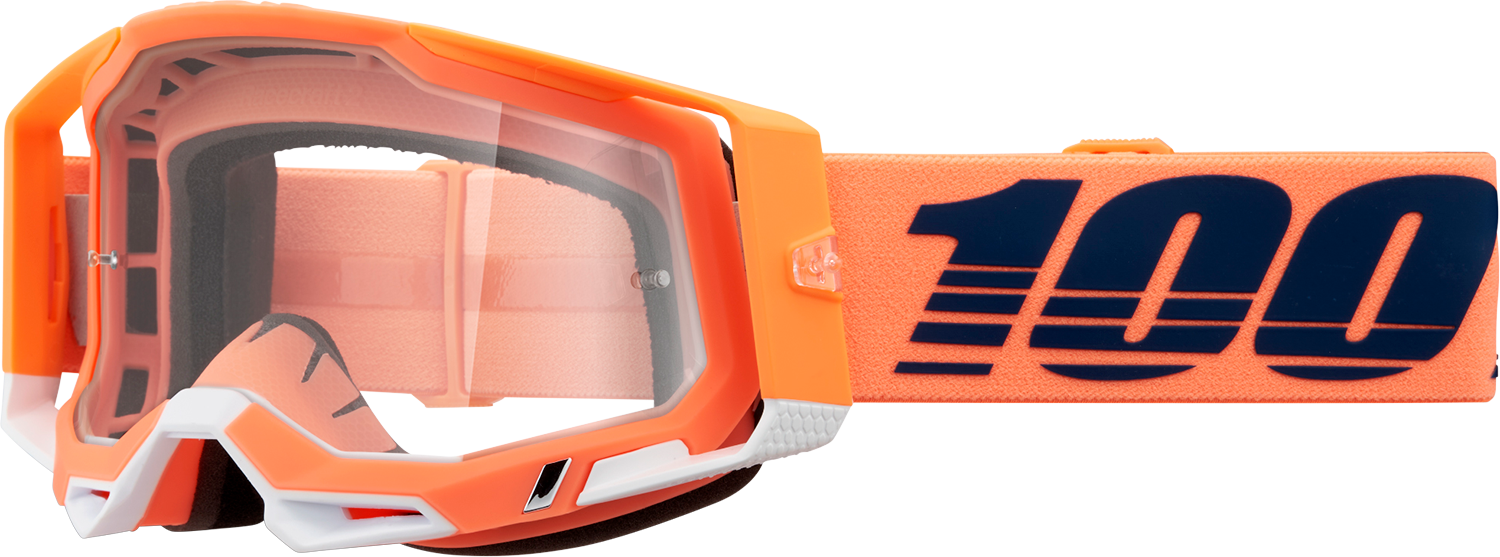 100% Racecraft 2 Goggles - Coral - Clear 50009-00018 - Howling Moto