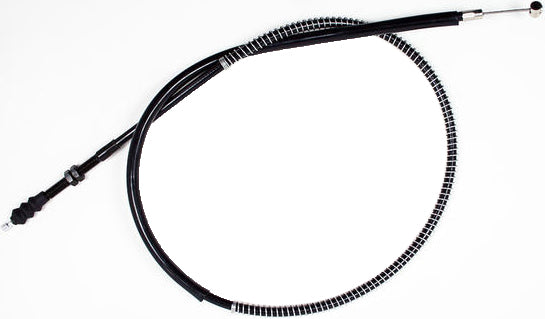 Black vinyl clutch cable with premium chrome fittings from Motion Pro, designed for motorcycle clutch systems.