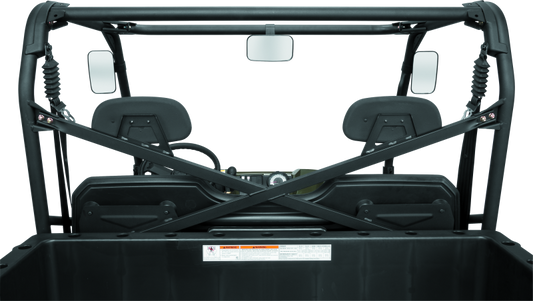 QuadBoss universal rear and side view mirror for powersports vehicles, showing the adjustable mirror and mounting arm.