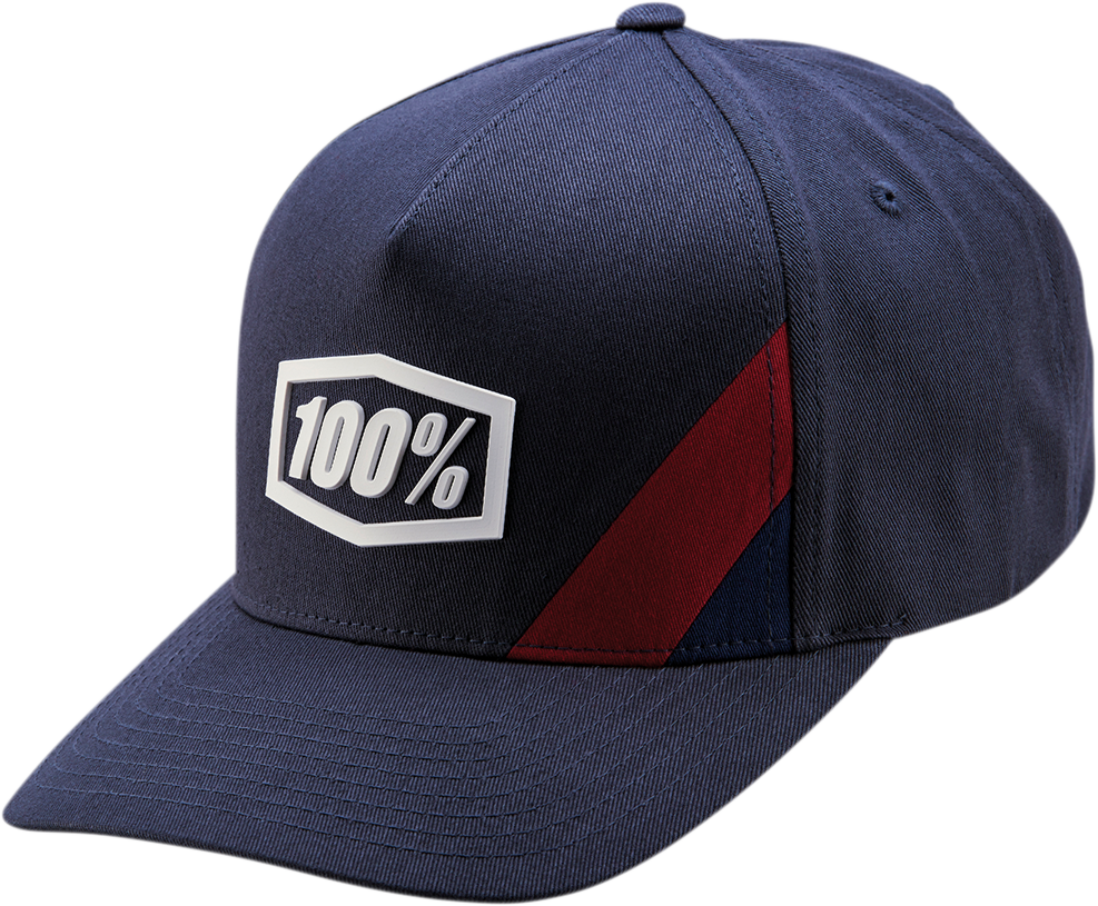 Bill's Exhausts 100% Cornerstone Snapback Hat in steel color, showcasing the stylish hat with flat brim and adjustable strap.