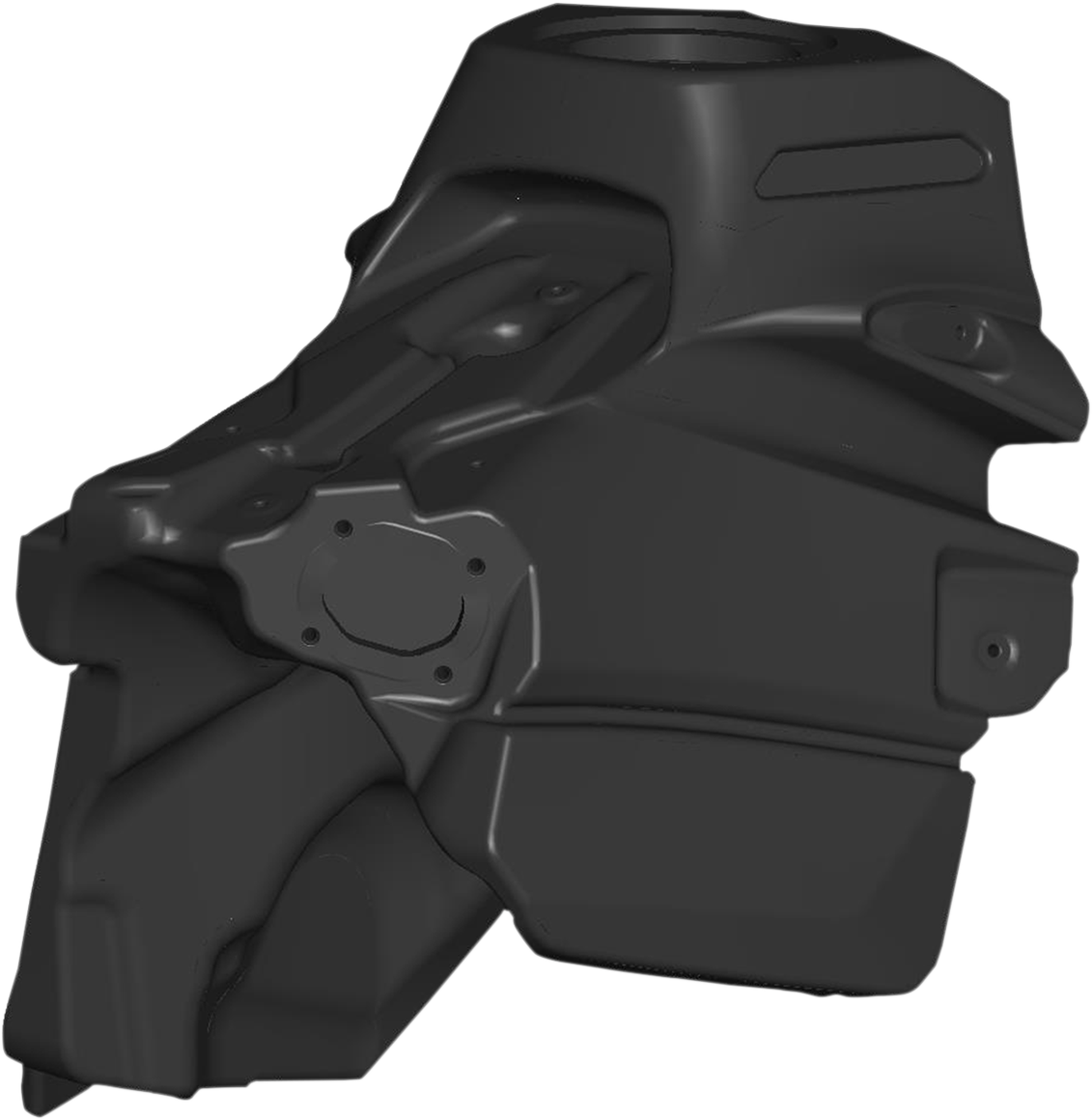 Black Acerbis gas tank for KTM, 3.1-gallon capacity, motorcycle body part with sleek design and mounting points.