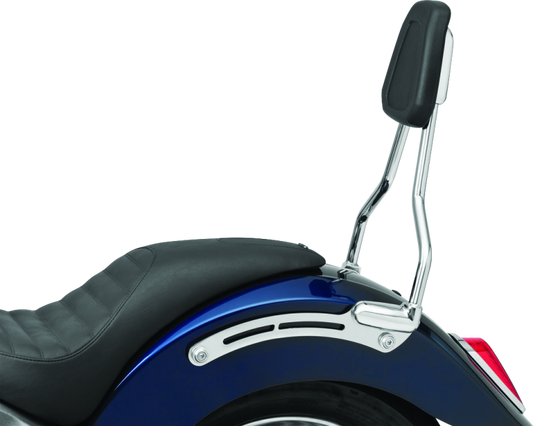Kuryakyn Sissy Bar for Indian Scout with chrome finish, sturdy steel backrest and cushioned pad for rider comfort