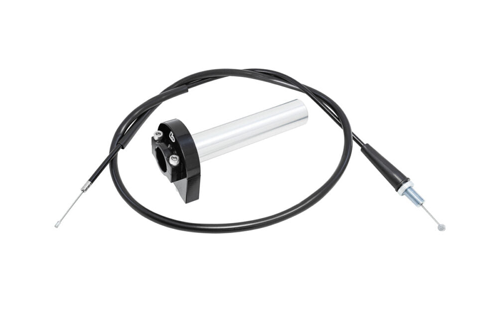 TB Billet Throttle w/ Cable, Black – 1/4 Turn - Howling Moto