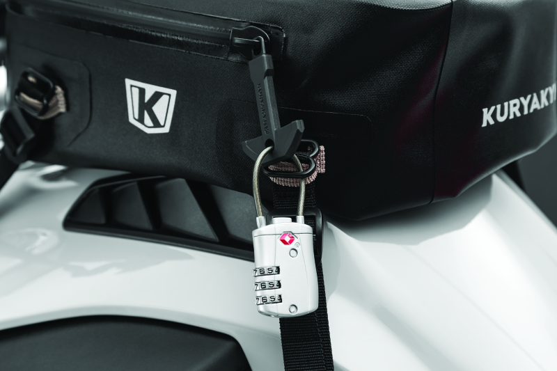 Kuryakyn TSA Approved Cable Lock for powersports equipment, featuring a secure, easy-to-use combination lock in black.