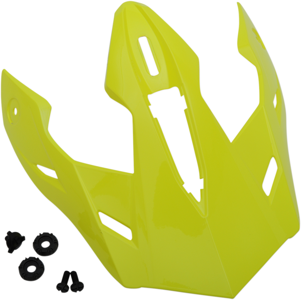 Hi-viz yellow Z1R Range Visor Kit for AGV Range helmets, showing clear, bright visor with secure attachment parts.