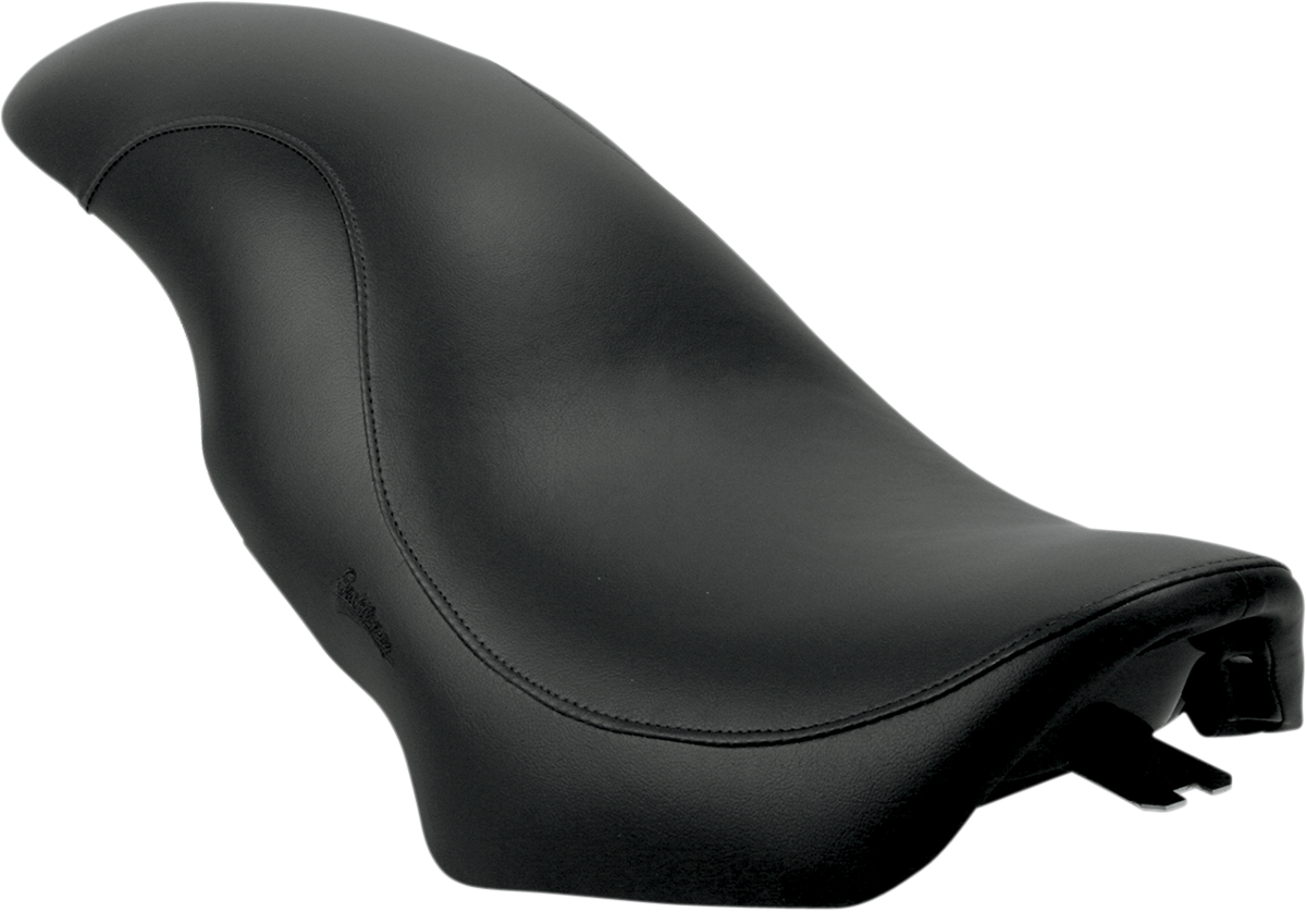Black SADDLEMEN Profiler seat for motorcycles, featuring smooth design and aerodynamic shape, compatible with various bike models.