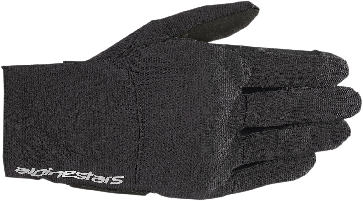 Alpinestars Women Stella Reef Gloves in black and reflective material, size XL, featuring protective padding and adjustable wrist strap.