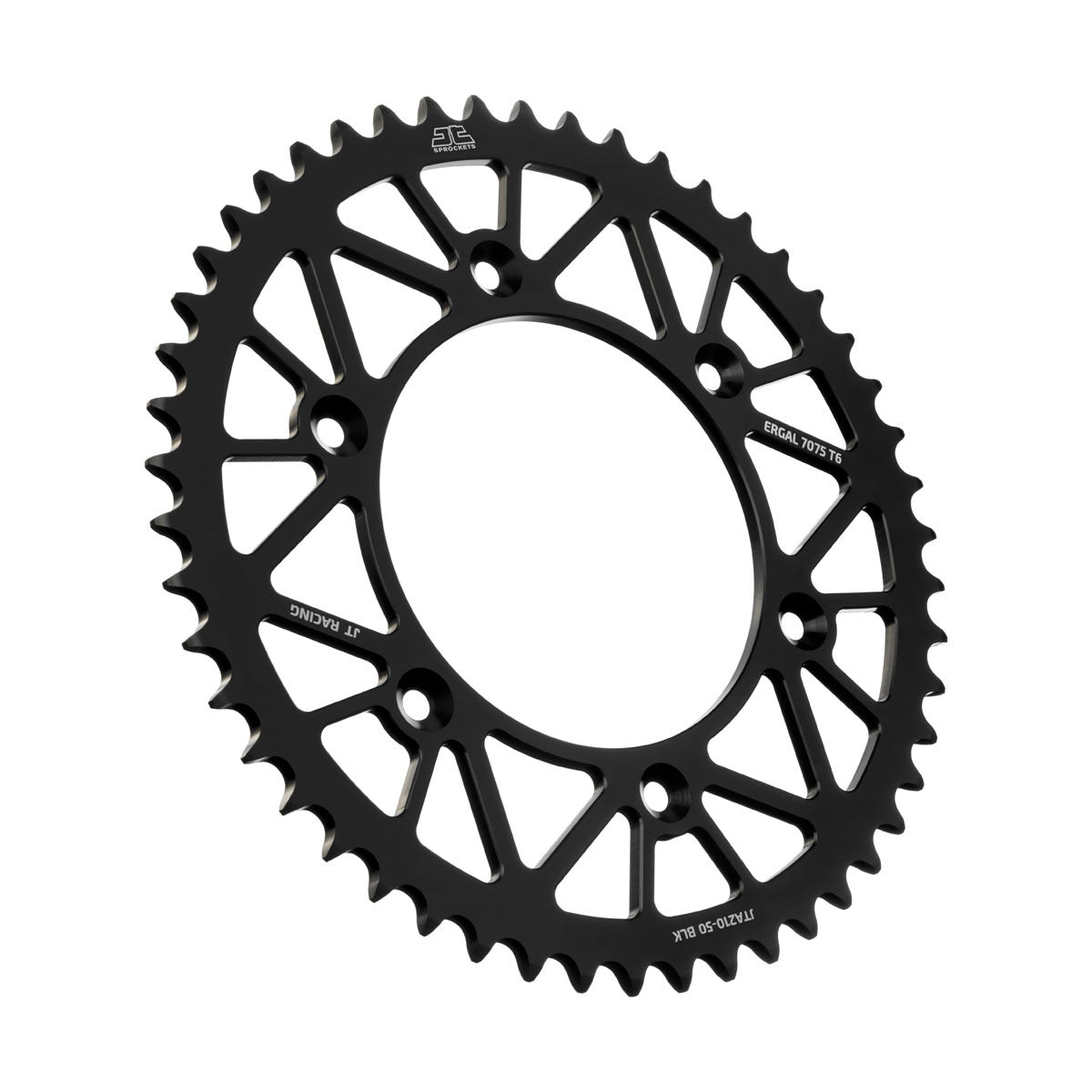 JT Rear RaceLite Sprocket Aluminum 50 Teeth for 520 chain, black, lightweight motorcycle or dirt bike sprocket.