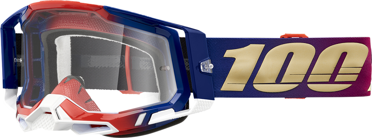100% Racecraft 2 Goggles - United - Clear 50009-00009 - Howling Moto