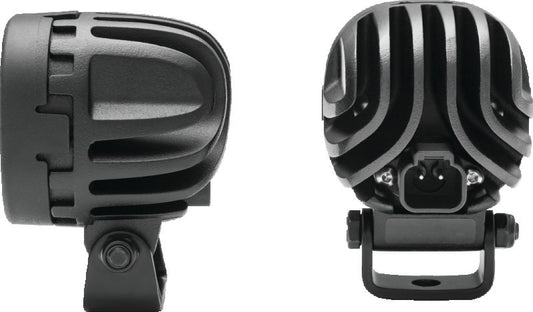 Kuryakyn Lodestar 750L Flood Beam High-Output Driving Lights for powersports vehicles, showing the bright LED light with mounting brackets.