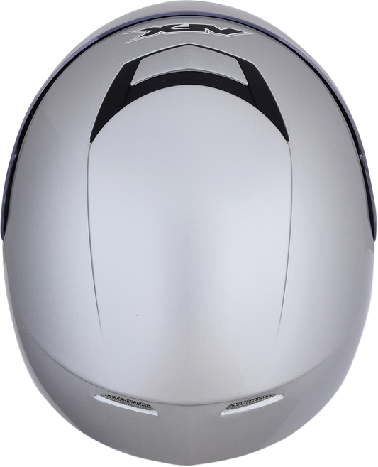 Silver AFX FX-99 helmet in XS size, featuring a sleek design and secure fit, from Bill's Exhausts.