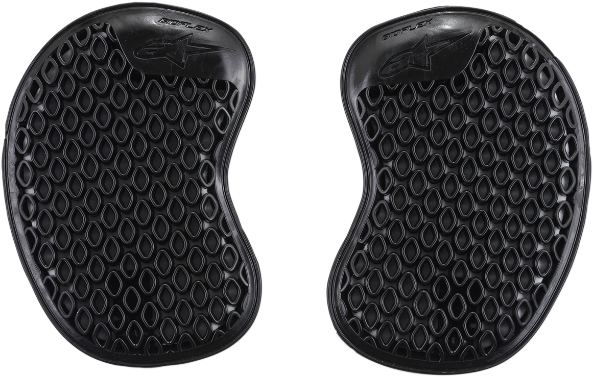 Alpinestars Bioflex Hip Protectors in large size, protective gear designed for motorcycling safety, shown in black with adjustable straps.