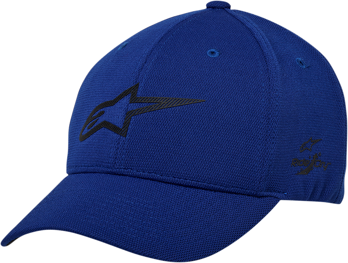 Alpinestars Ageless Velo Tech hat in royal blue, one size, with branding and breathable fabric, displayed on a plain background.