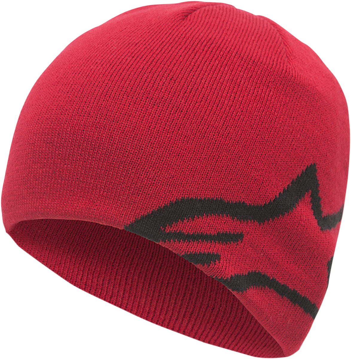 Red ALPINESTARS Corp Shift Beanie, a protective gear by Bill's Exhausts, shown in a close-up image.