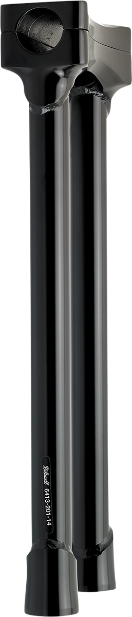 Black BILTWELL Murdock oversized 14-inch handlebars with risers for motorcycle, designed for comfortable riding.