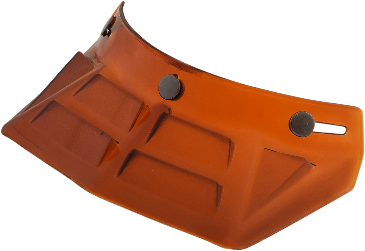 Bill's Exhausts AFX Vintage 3-Snap Helmet Visor with 6 vents in amber, designed for motorcycle helmets.