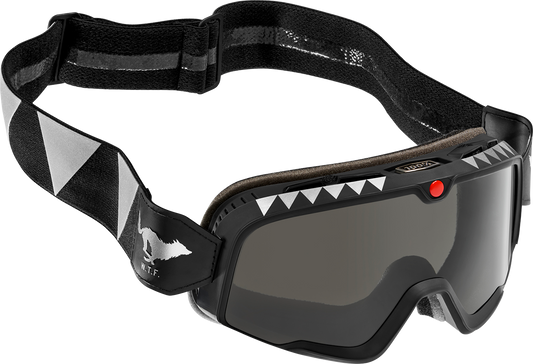 Bill's Exhausts 100% Barstow Goggles in smoke lens, featuring a durable frame and adjustable strap for motocross or off-road riding.