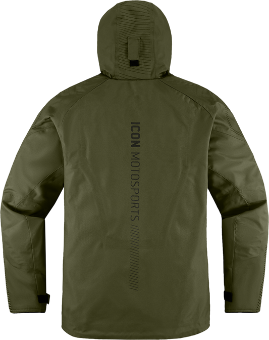Bill's Exhausts ICON PDX3â„¢ Jacket in olive, medium size, showcasing the stylish olive-colored jacket with detailed design.