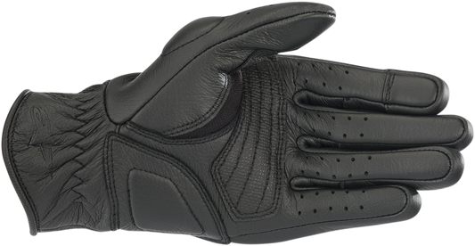 Black Alpinestars Women Stella Vika V2 motorcycle gloves in size large, showing the protective knuckles and textured palm
