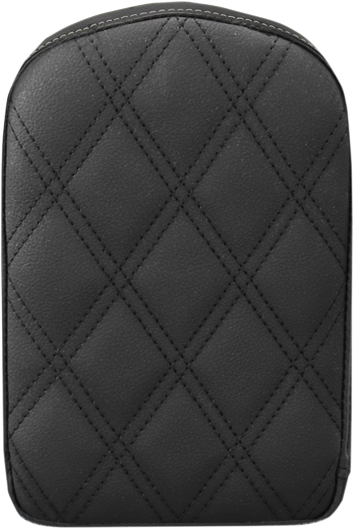 Black SADDLEMEN Sissy Bar Pad with lattice stitching, designed for motorcycle seats, featuring a padded, durable comfort layer.