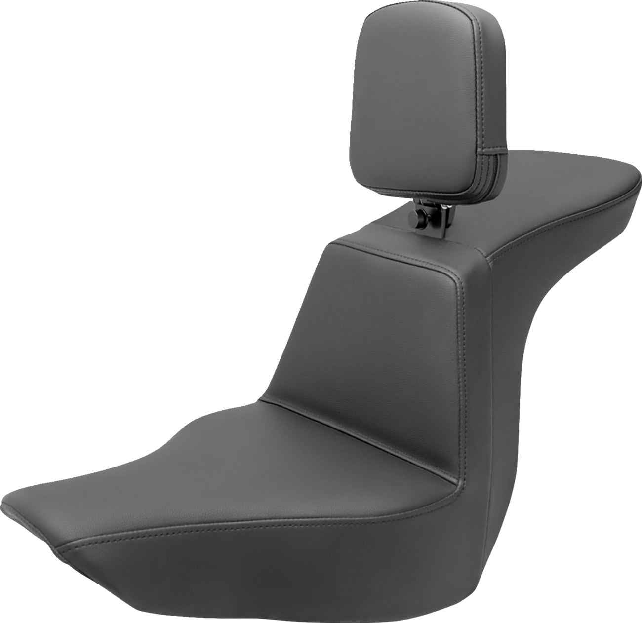 SADDLEMEN Tour Step Up Seat with rider backrest for FLSB/FXLR 2018-2022, plain design, compatible with Harley Davidson bikes.