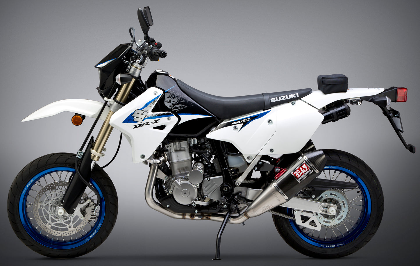 YOSHIMURA Signature RS 4 full exhaust system for dual motorcycle applications, featuring polished metal finish and branding.