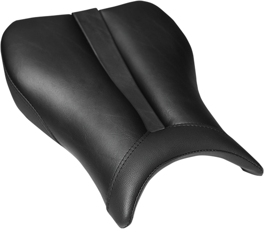 Black Saddlemens Gel Channel Sport Seat for CBR1000 motorcycle, featuring a comfortable, streamlined design for sport riding.