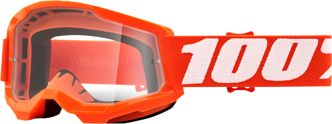 Bill's Exhausts Youth Strata 2 Goggles in orange with clear lenses, featuring a comfortable adjustable strap and protective eyewear design.