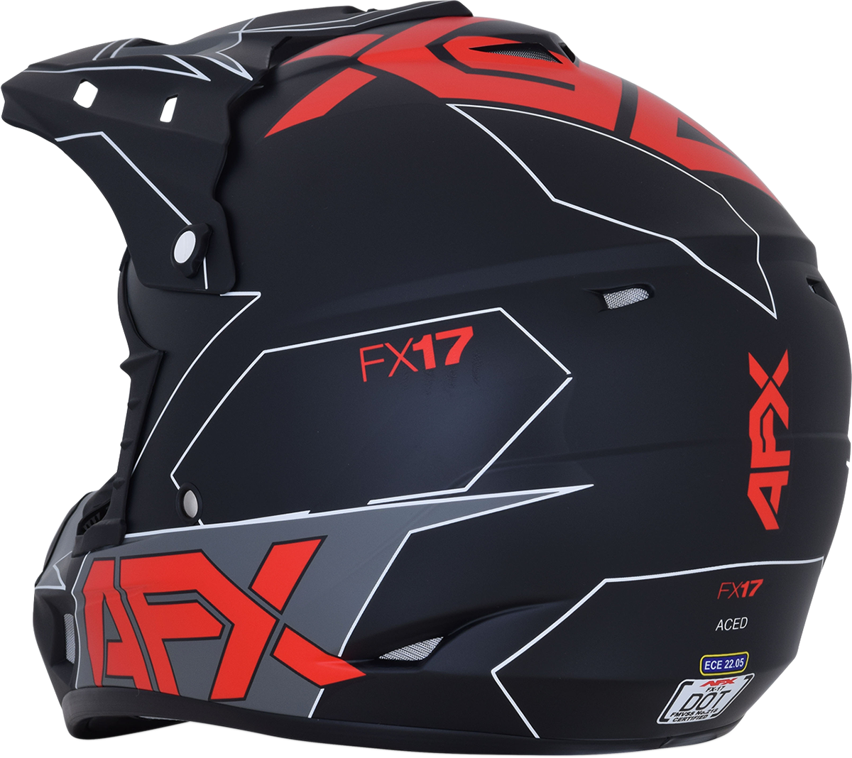 AFX FX-17 Helmet - Aced - Matte Black/Red - Large 0110-6486 - Howling Moto