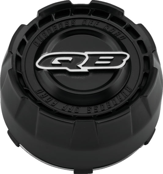 QuadBoss center cap for 4x137 and 4x156 wheels, part number 608532, showing black finish and mounting details.