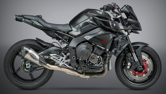 YOSHIMURA Yoshimura Exhaust Race Alpha T 3/4 Slip-On SS with Carbon Fiber End Cap mounted on motorcycle