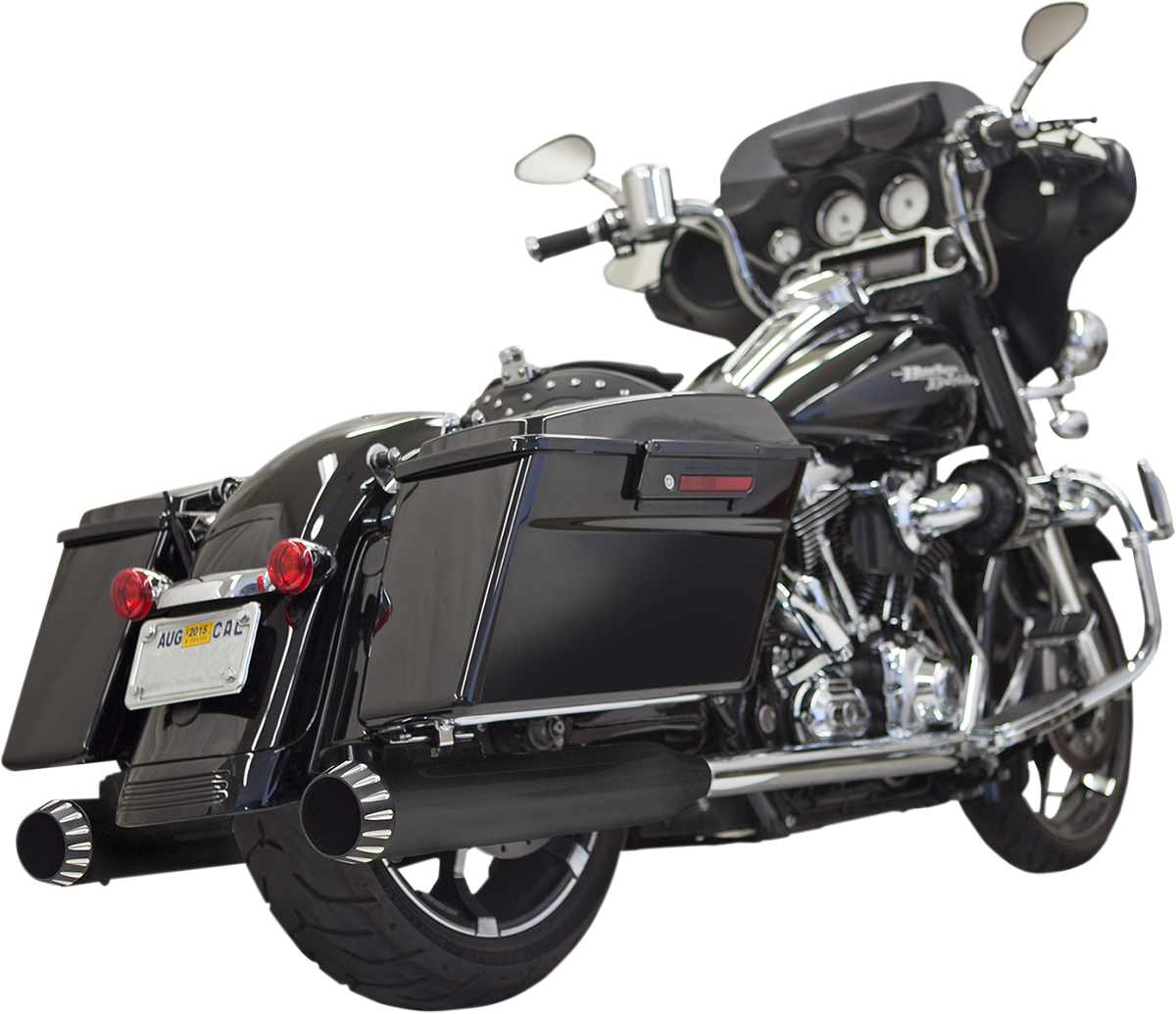 Black BASSANI XHAUST 4-inch QNT muffler with silencer chamber, part number 1F7QNT5B, showcasing the durable exhaust component.