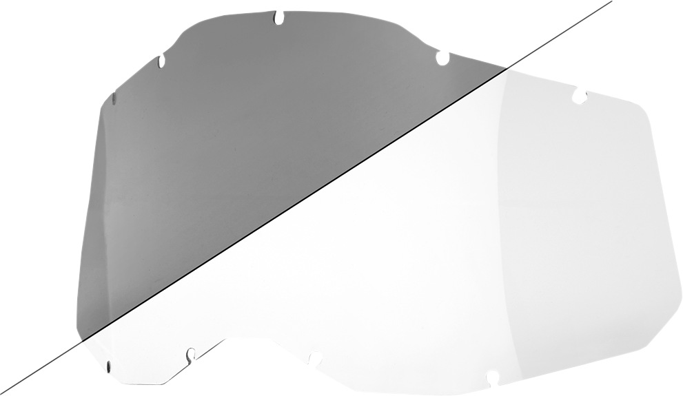 Photochromic 100% Accuri 2, Racecraft 2, Strata 2 lens by Bill's Exhausts showing adjustable tint and clear viewing area.