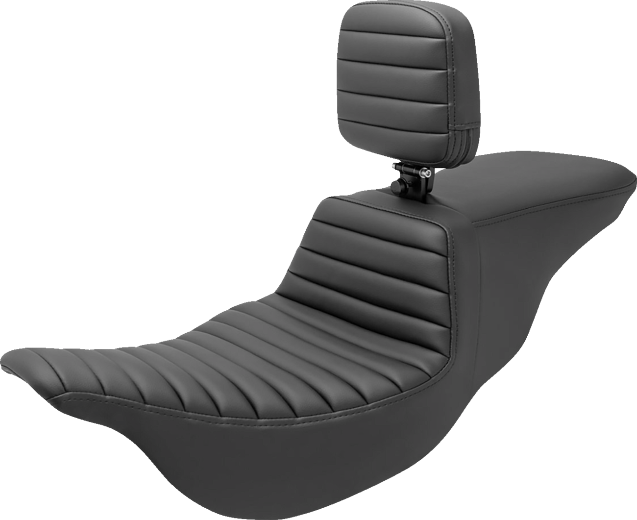 SADDLEMEN Tour Step Up Seat with Rider Backrest in Tuck-n-Roll style for FL '08-'22 motorcycles, by Bill's Exhausts.