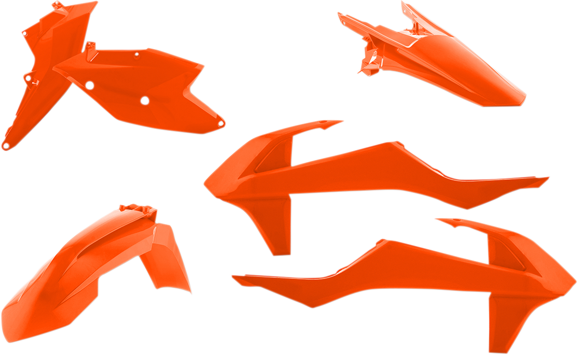 Orange Acerbis standard replacement body kit for OEM 2016 motorcycle, featuring durable plastic body components.