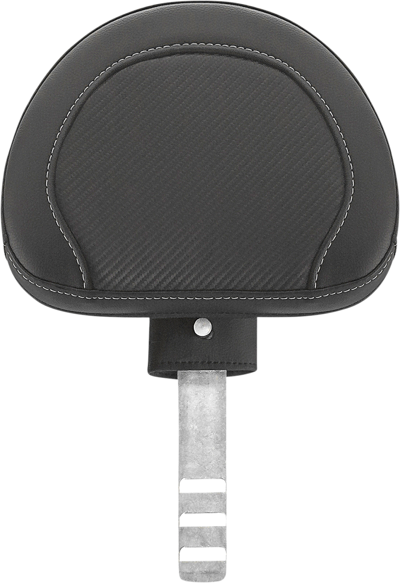 Bill's Exhausts SADDLEMEN RoadSofa carbon fiber backrest seat for rider, showcasing sleek design and durable construction.