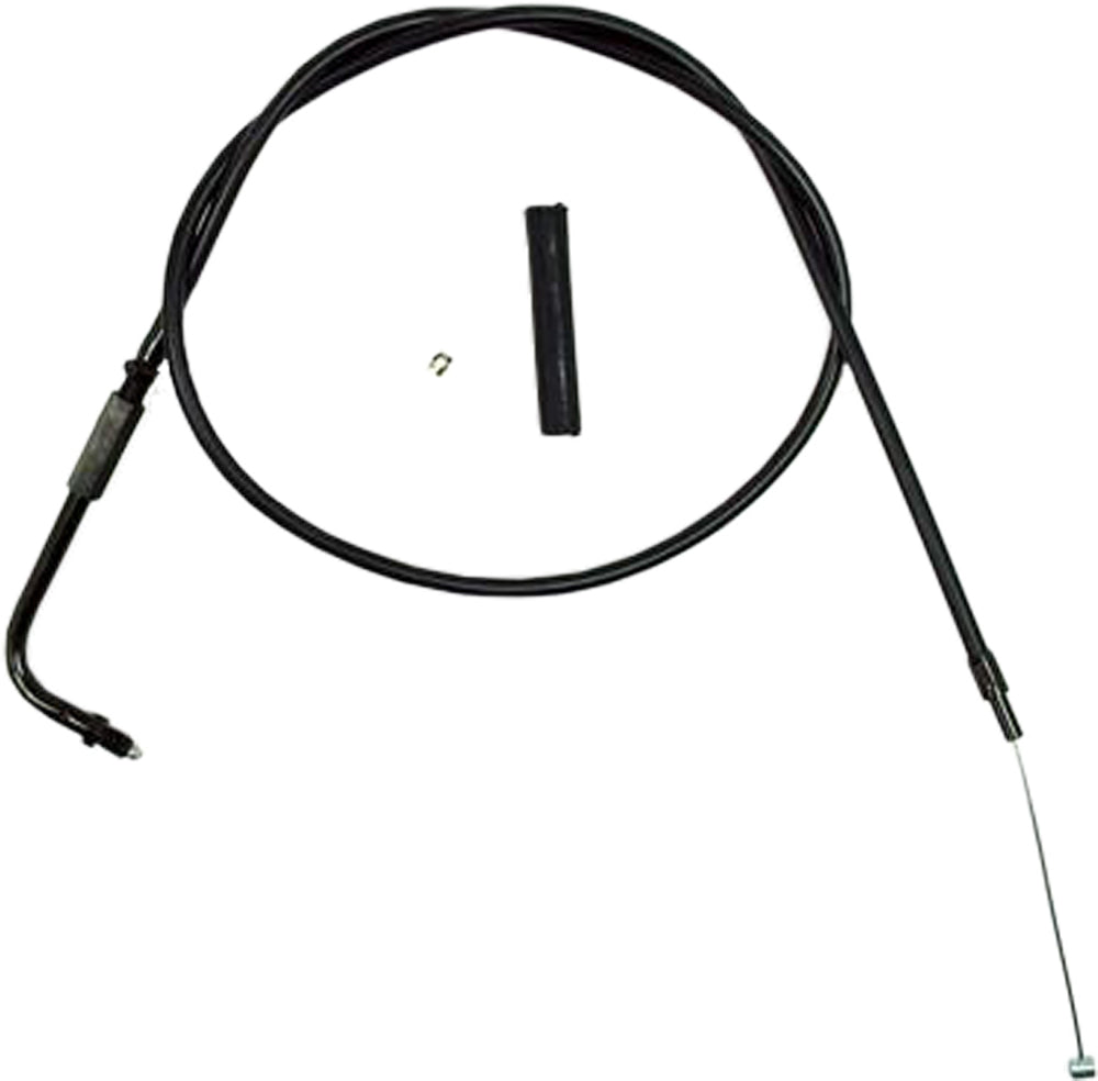 Black throttle control cable by Motion Pro for motorcycle, part 06-2208, with black outer casing and metal connectors.