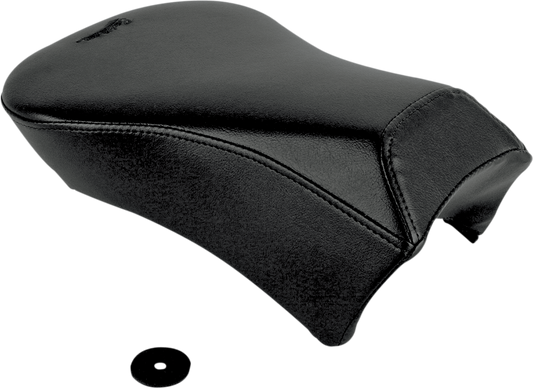 Bill's Exhausts Saddlemens Pillion seat for Dyna models 2006-2017, black motorcycle seat with textured surface.