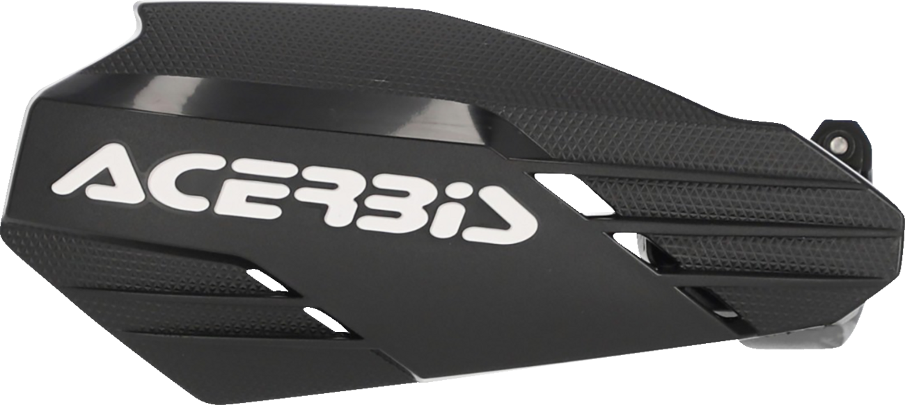 Acerbis K-Linear black and white handguards for motorcycles, mounted on handlebars, designed for rider protection.