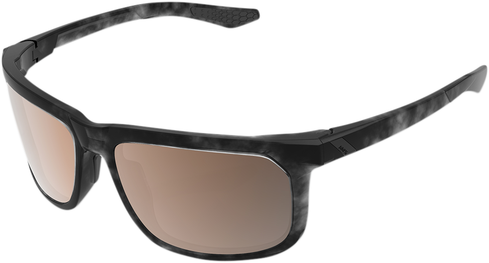Bill's Exhausts 100% Hakan sunglasses in black Havana with bronze lenses, stylish eyewear with classic design and tinted lenses.