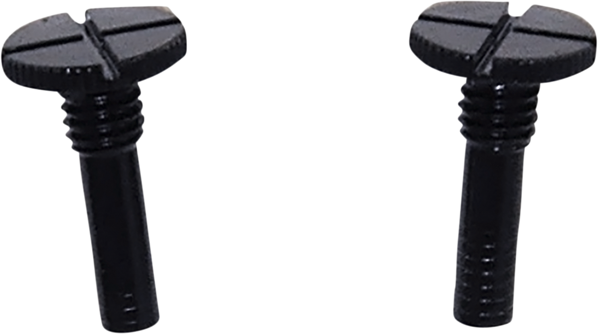 Pair of AFX FX-200 helmet shield screws in black, designed for secure attachment of helmet face shields.