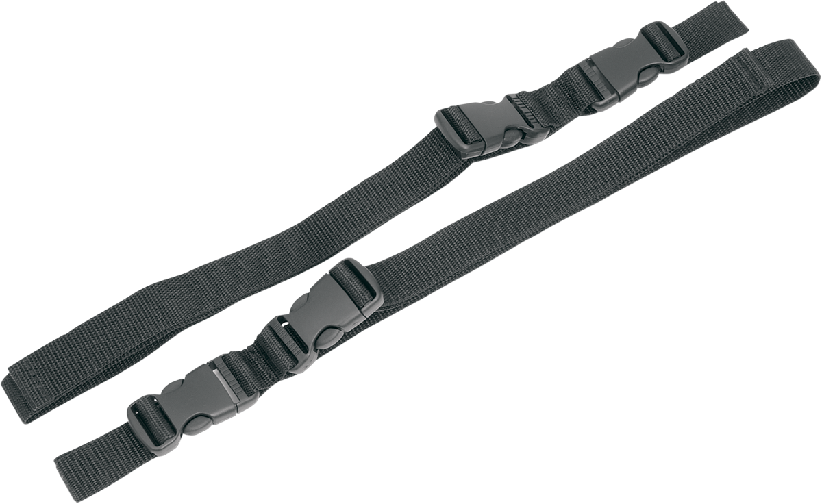 Bill's Exhausts Saddlemens Quick Detach Strap Kit for motorcycle seats, showing black straps with quick release buckles.