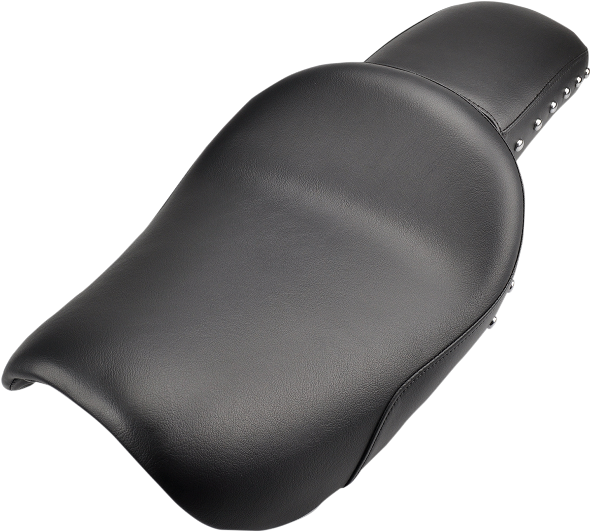 Bill's Exhausts SADDLEMEN Renegade Studded Seat for motorcycle with studded leather seating and contoured design.