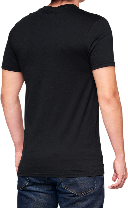 Black BB33 Track T-Shirt by Bill's Exhausts, small size, front view showing the classic crew neck and fitted design.